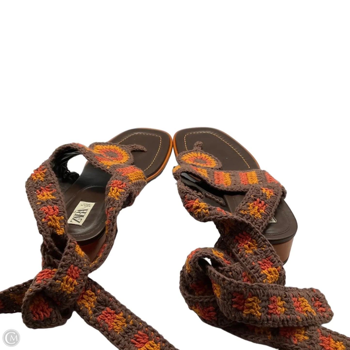 Sandals Flip Flops By Zara In Brown & Orange, Size: 6.5