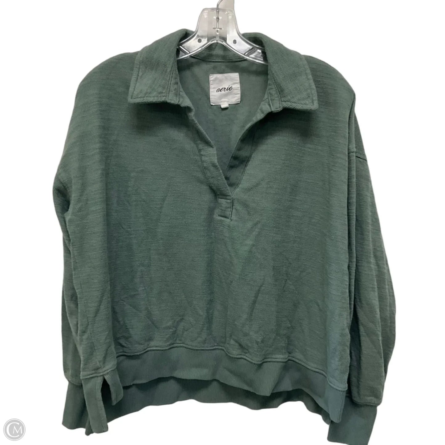 Top Long Sleeve By Aerie In Green, Size: S