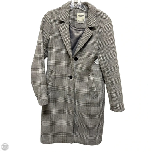 Coat Peacoat By Abercrombie And Fitch In Plaid Pattern, Size: S