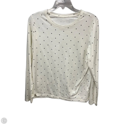 Top Long Sleeve By Lands End In Polkadot Pattern, Size: M