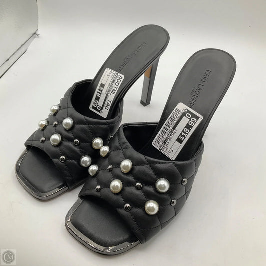 Sandals Designer By Karl Lagerfeld In Black, Size: 9