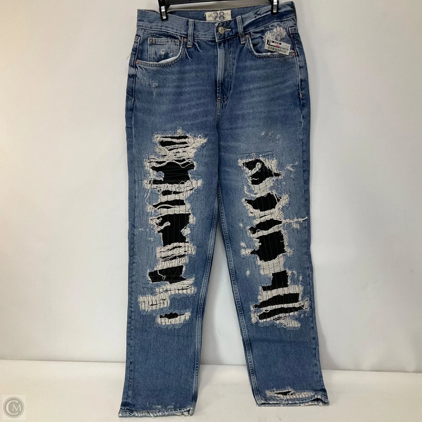 Jeans Straight By Free People In Blue Denim, Size: 6