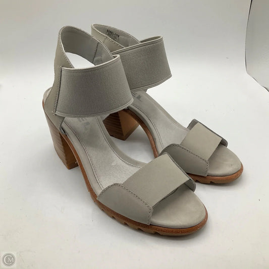 Sandals Heels Block By Sorel In Grey, Size: 7.5