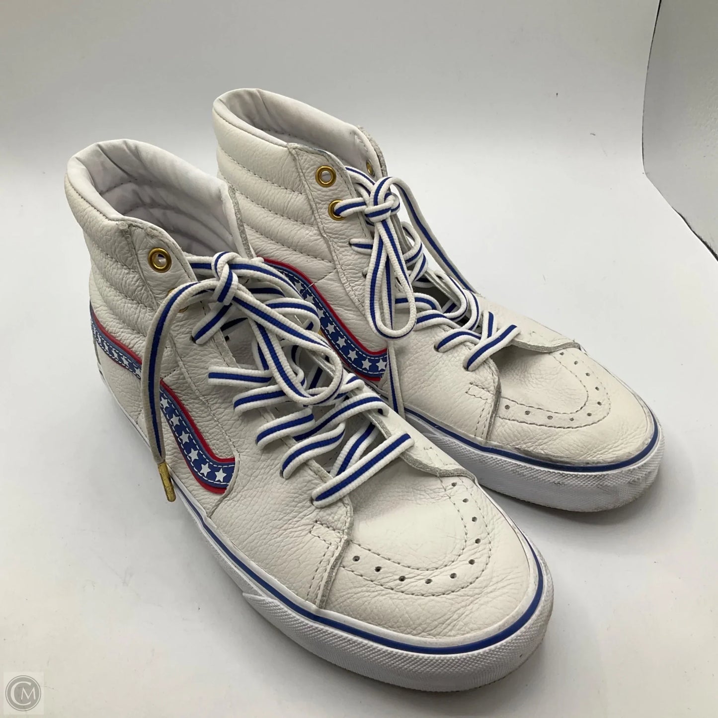Shoes Sneakers By Vans In Blue & Red & White, Size: 9