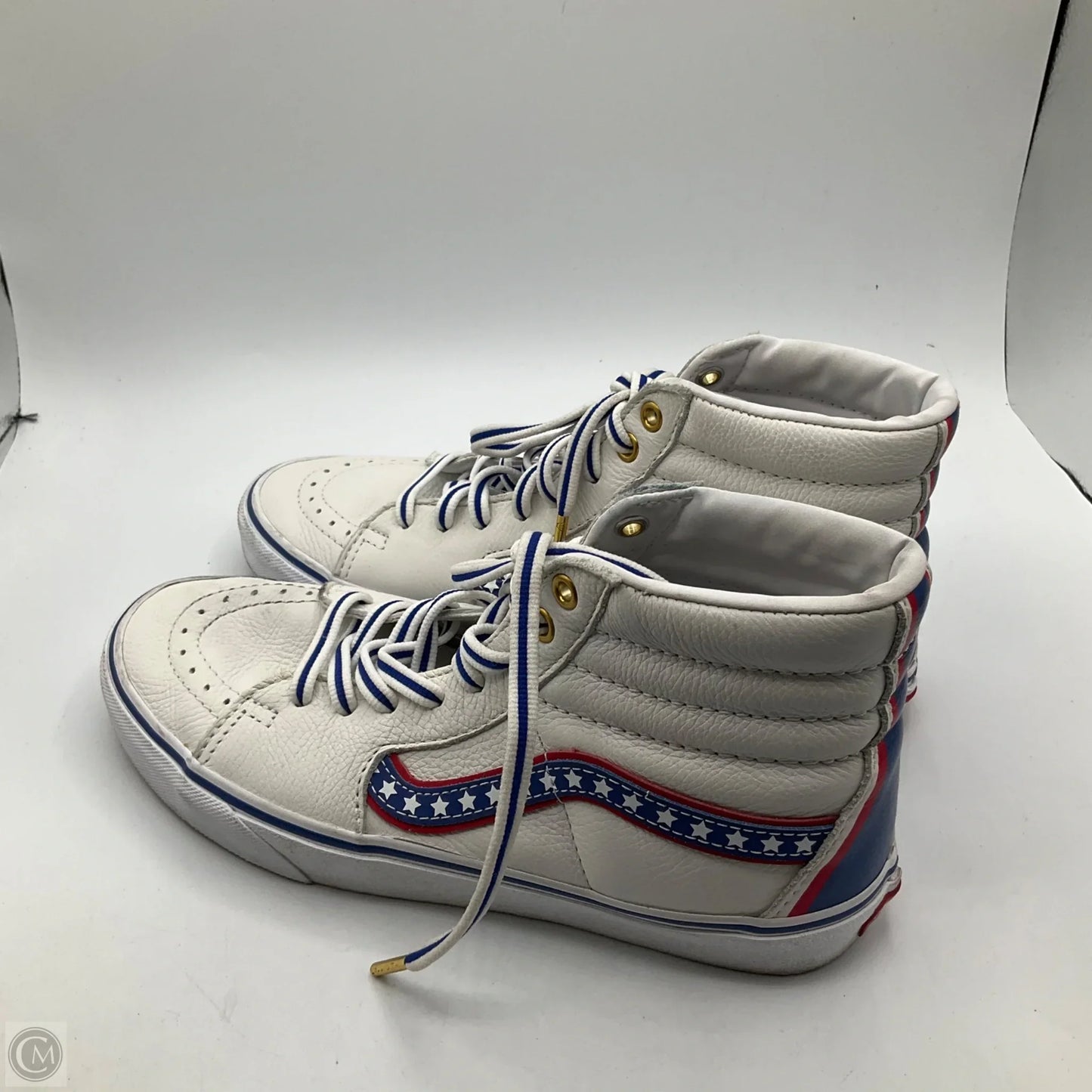 Shoes Sneakers By Vans In Blue & Red & White, Size: 9