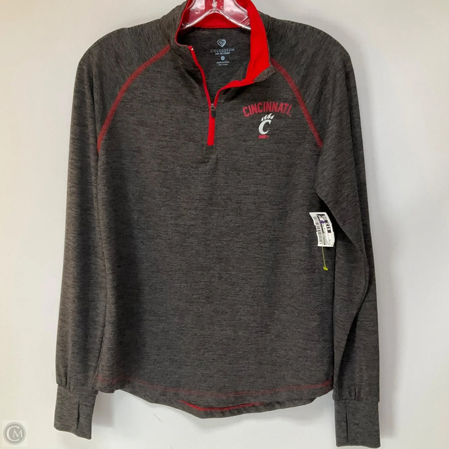 Athletic Top Long Sleeve Collar By Colosseum In Grey, Size: M