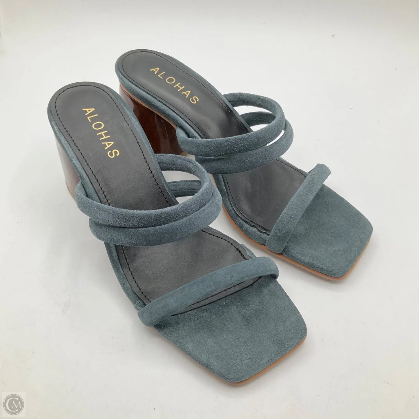 Sandals Heels Block By Cma In Blue, Size: 6