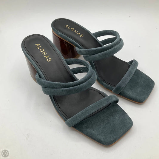 Sandals Heels Block By Cma In Blue, Size: 6.5
