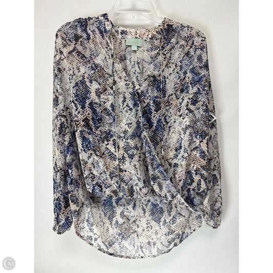 Top Long Sleeve By Veronica M In Snakeskin Print, Size: M