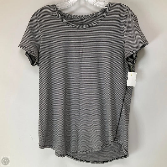 Athletic Top Short Sleeve By Lululemon In Striped Pattern, Size: 10