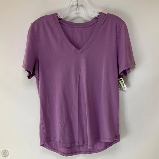 Athletic Top Short Sleeve By Lululemon In Purple, Size: 10