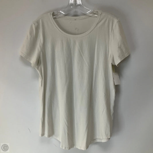 Athletic Top Short Sleeve By Lululemon In White, Size: 10