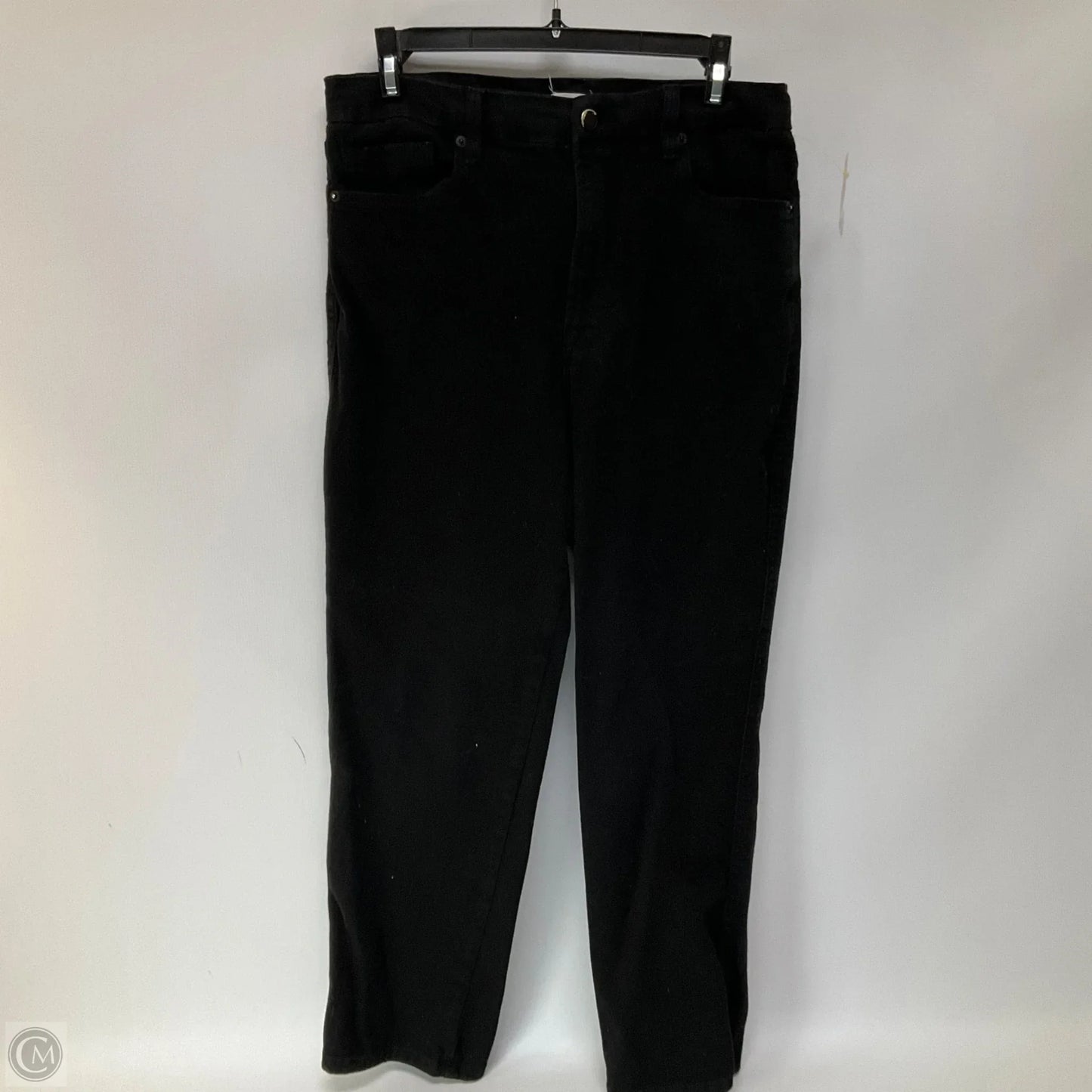 Jeans Skinny By Good American In Black Denim, Size: 12