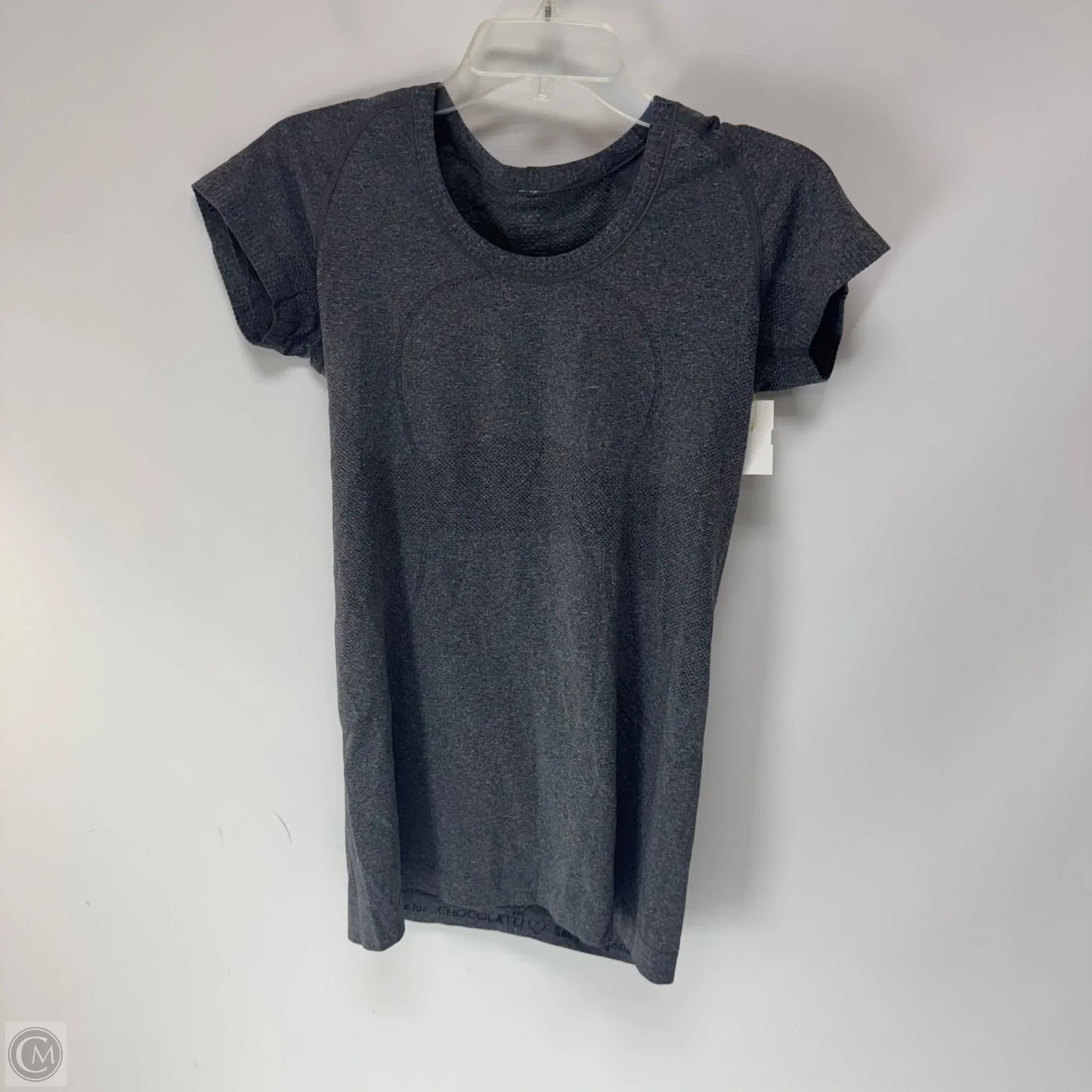 Athletic Top Short Sleeve By Lululemon In Grey, Size: 8