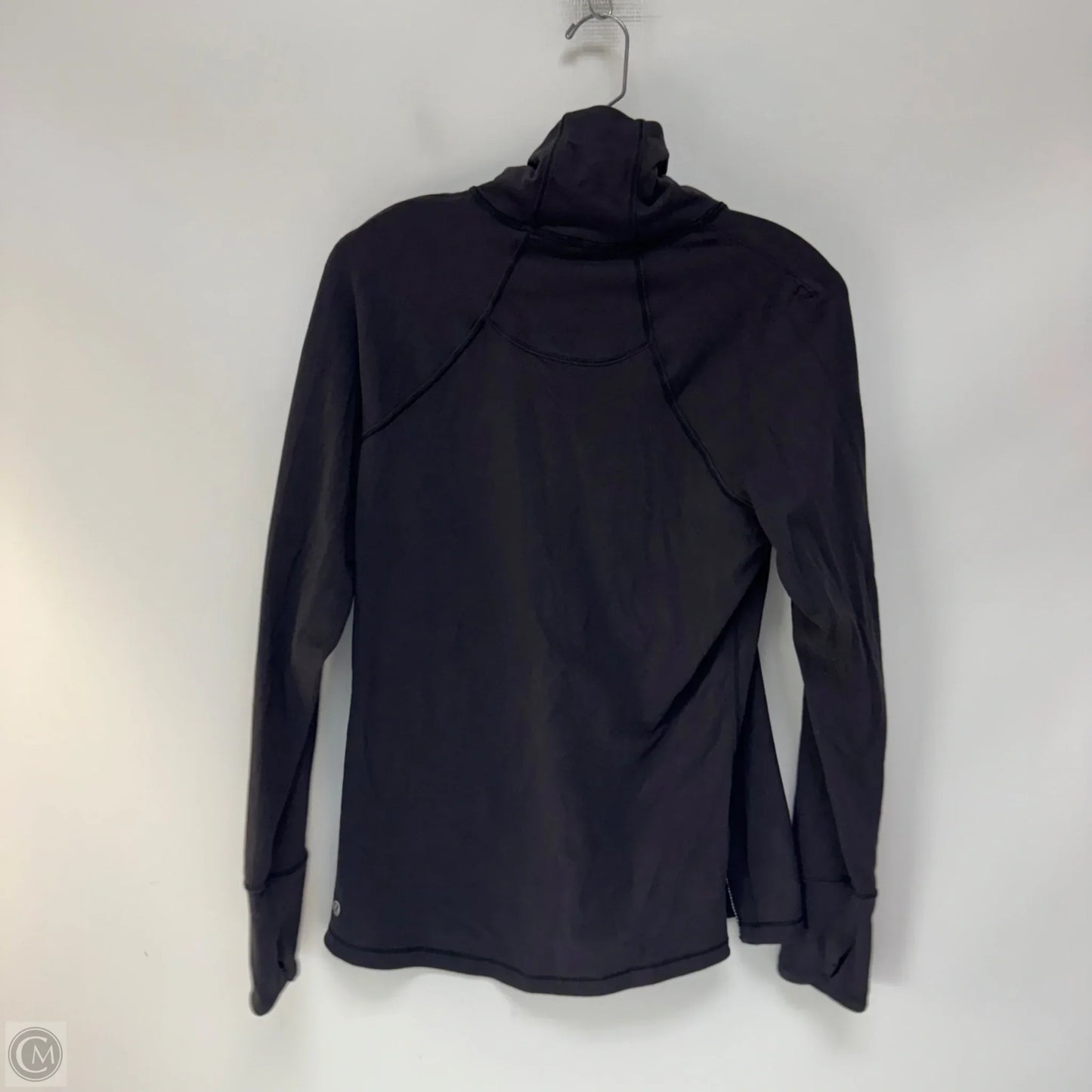 Athletic Top Long Sleeve Collar By Lululemon In Black, Size: 8