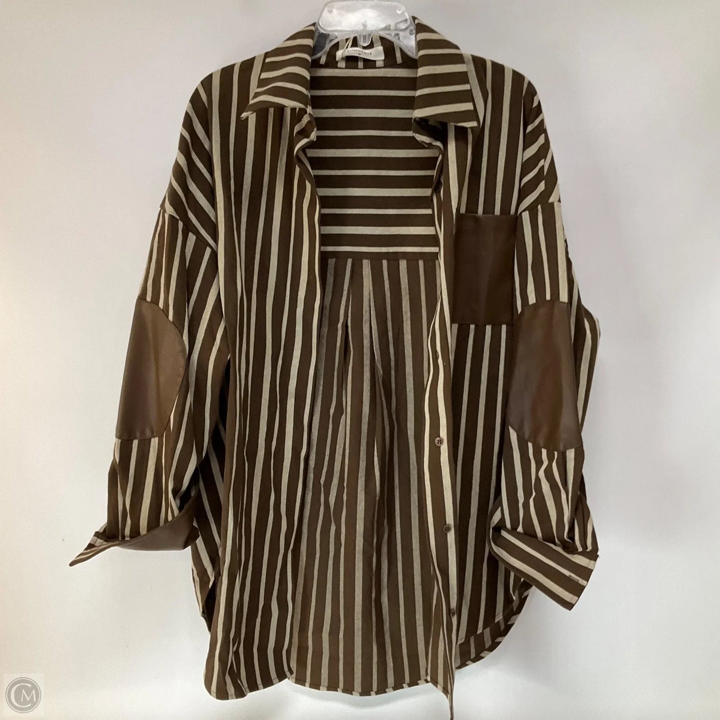 Blazer By Clothes Mentor In Striped Pattern, Size: M