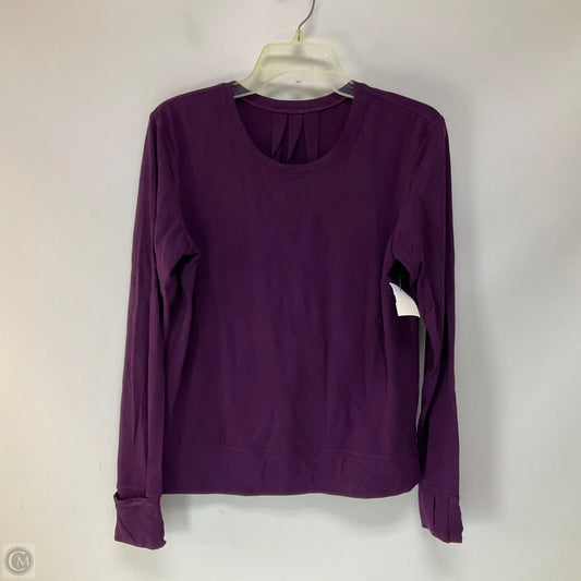 Athletic Top Long Sleeve Crewneck By Lululemon In Purple, Size: 8