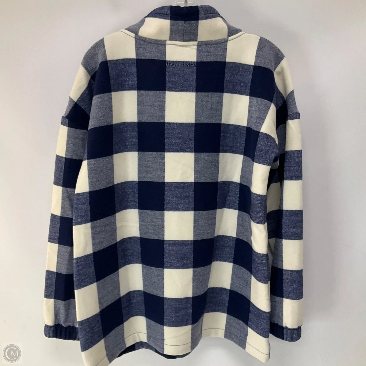 Top Long Sleeve By Vineyard Vines In Blue & White, Size: M