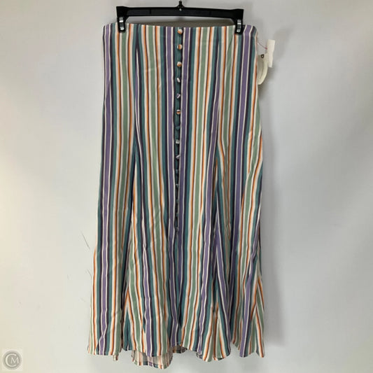 Skirt Midi By Anthropologie In Striped Pattern, Size: 8