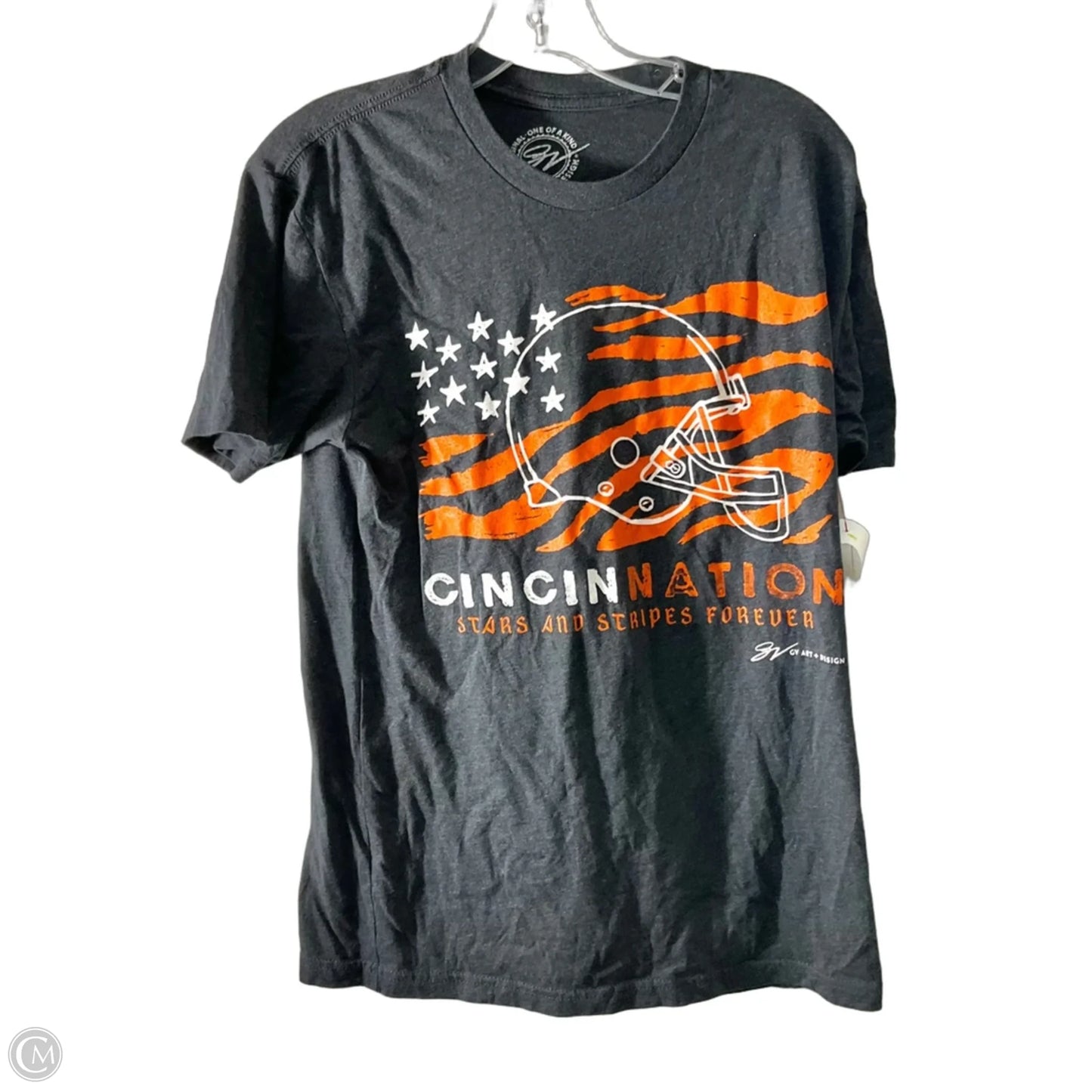 Athletic Top Short Sleeve By Cme In Grey, Size: M