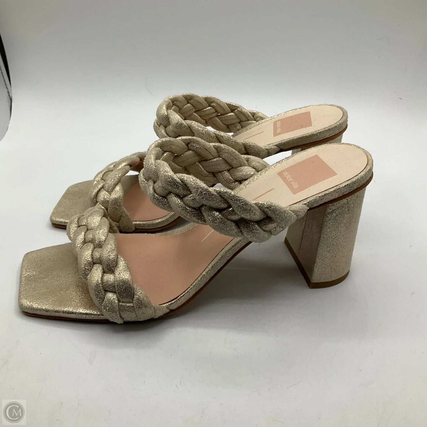 Sandals Heels Block By Dolce Vita In Gold, Size: 8.5
