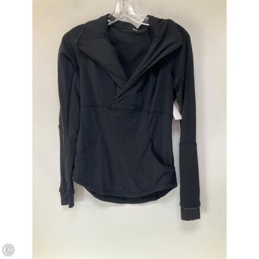 Athletic Top Long Sleeve Collar By Lululemon In Black, Size: 6