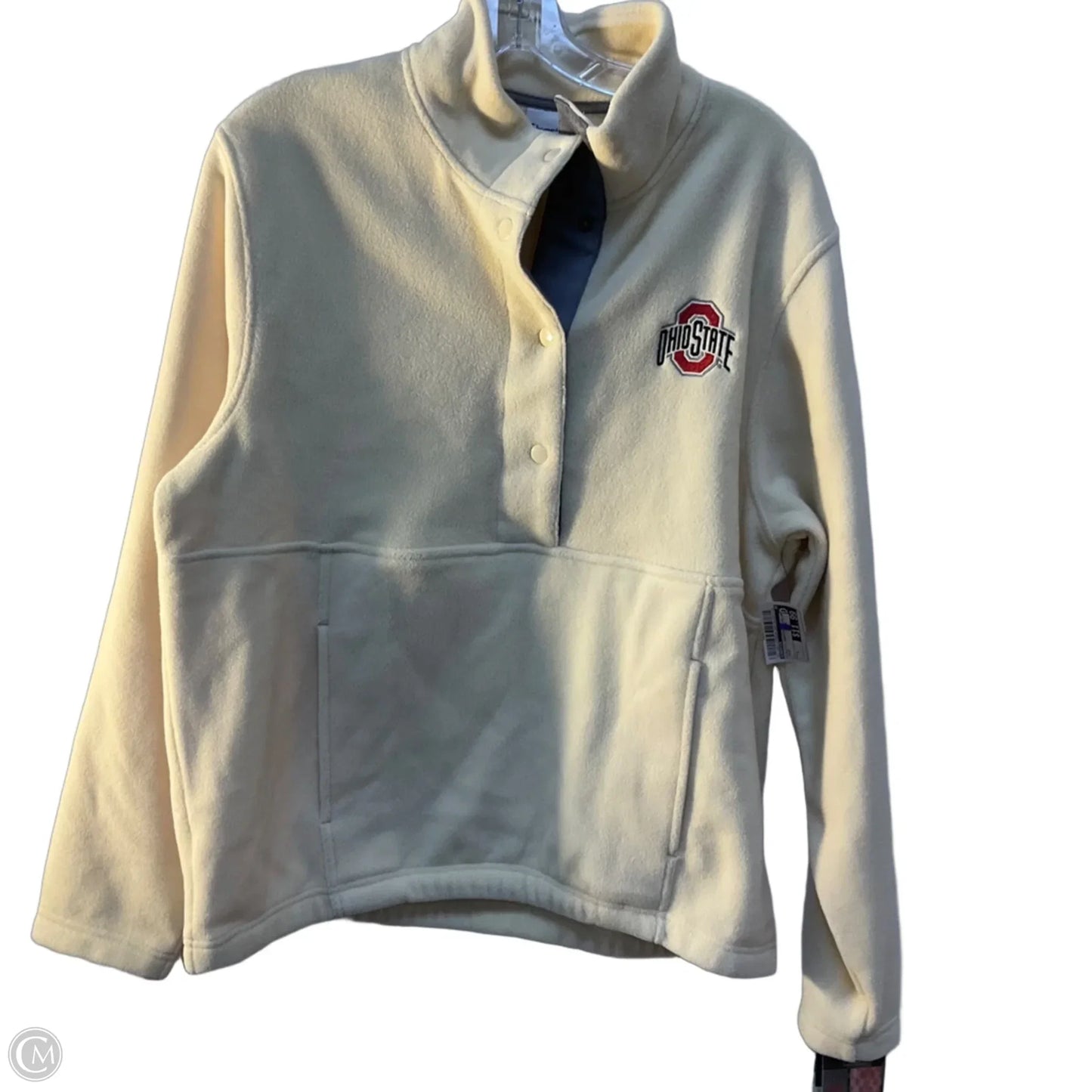 Athletic Sweatshirt Collar By Champion In Cream, Size: L
