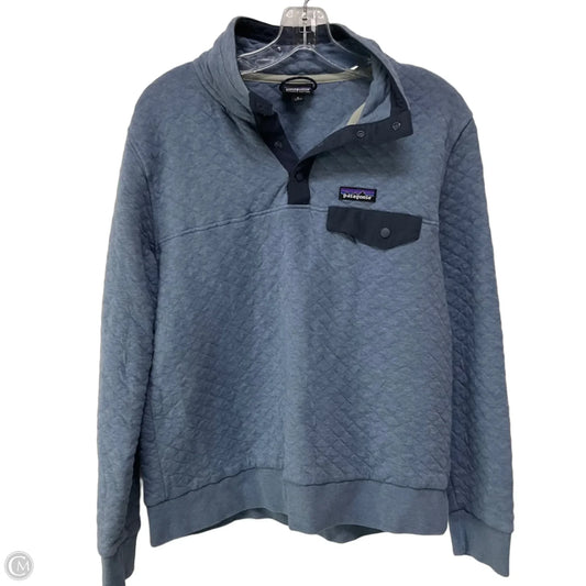 Athletic Top Long Sleeve Collar By Patagonia In Blue, Size: M