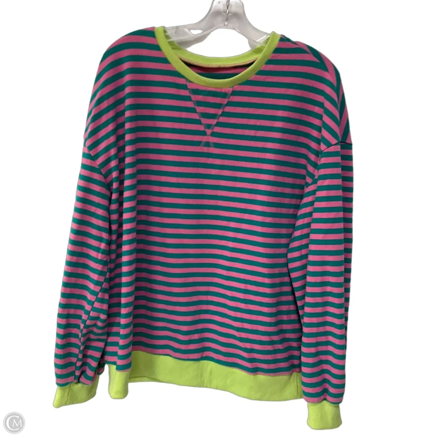 Top Long Sleeve By Cmf In Striped Pattern, Size: M