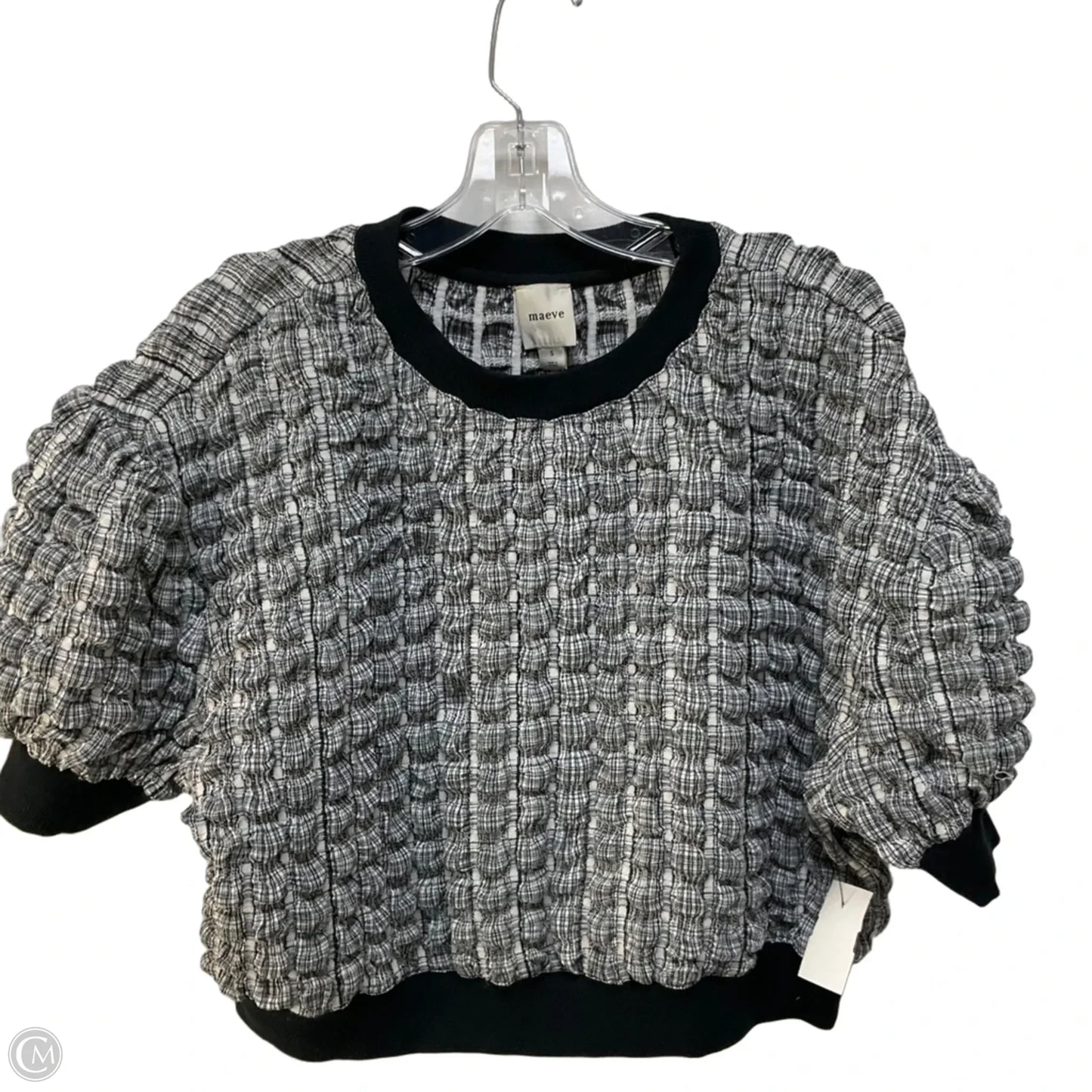 Top Short Sleeve By Maeve In Black & White, Size: S