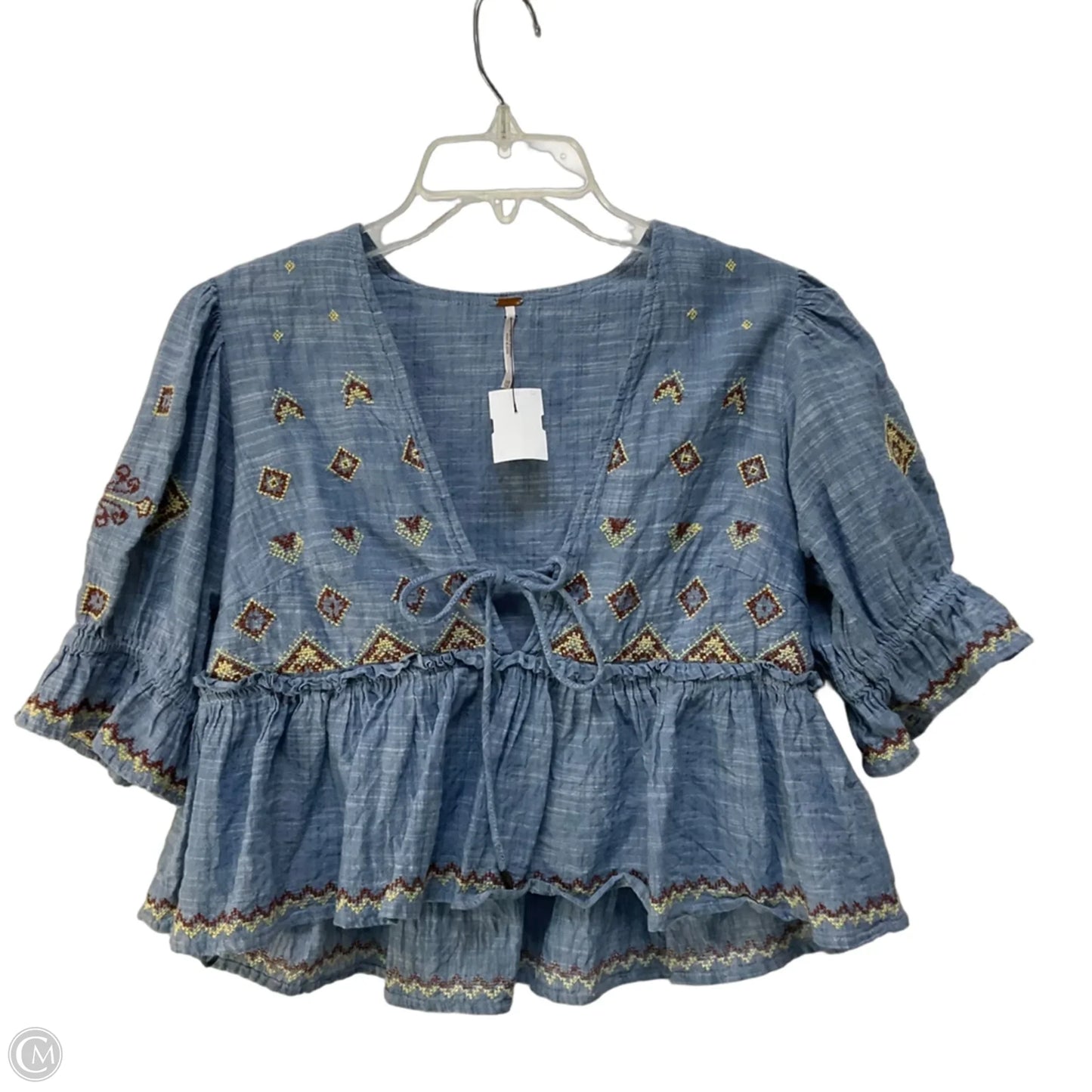 Top Short Sleeve By Free People In Blue, Size: Xs