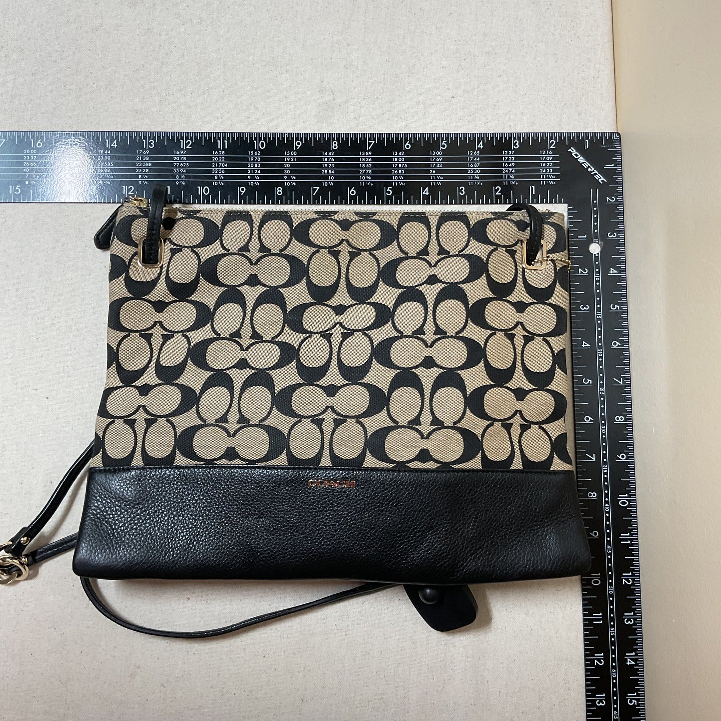 Handbag Designer By Coach In Black & Tan, Size:Small