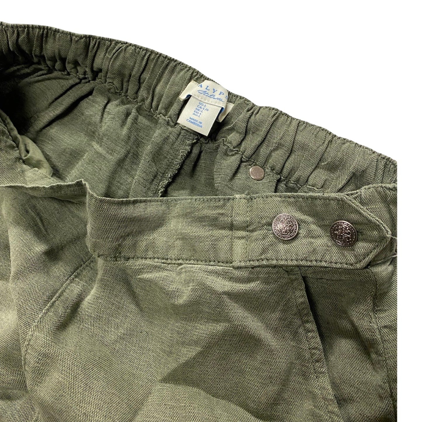 Pants Linen By Calypso St Barth In Green, Size:L
