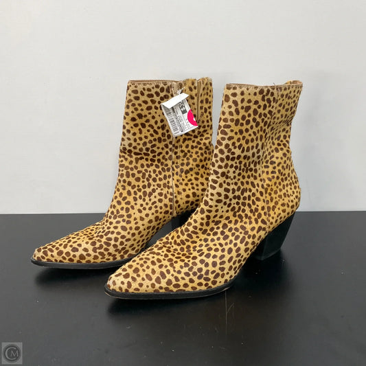 Boots Ankle Heels By Anthropologie In Animal Print, Size: 7.5