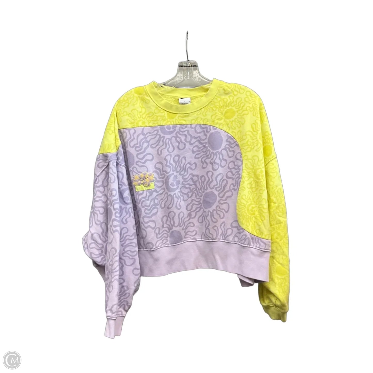 Sweatshirt Crewneck By Nike Apparel In Purple & Yellow, Size: L
