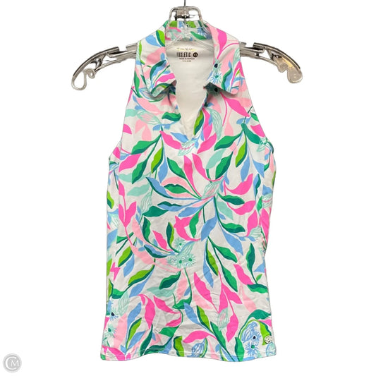 Top Sleeveless Designer By Lilly Pulitzer In Green & Pink, Size: Xs