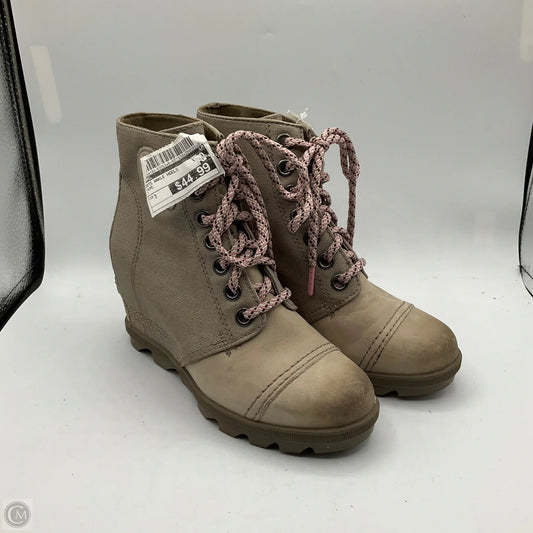 Boots Ankle Heels By Sorel In Taupe, Size: 7