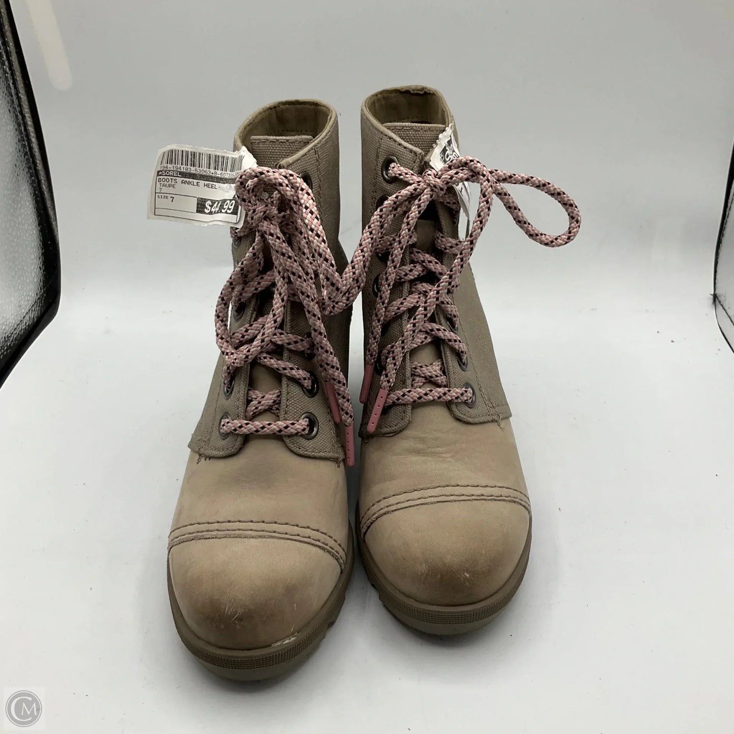 Boots Ankle Heels By Sorel In Taupe, Size: 7