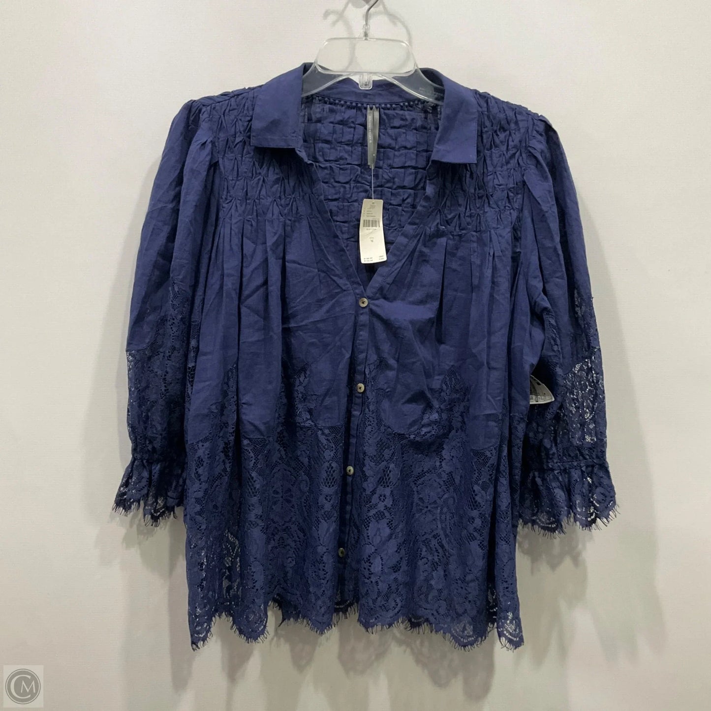 Top Long Sleeve By Anthropologie In Navy, Size: M