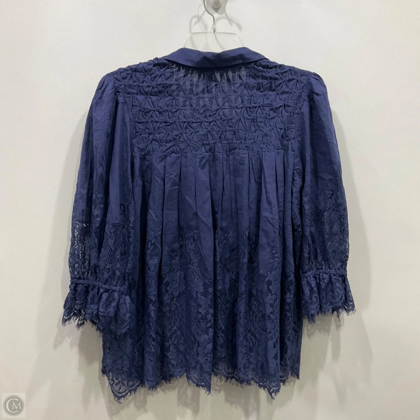 Top Long Sleeve By Anthropologie In Navy, Size: M