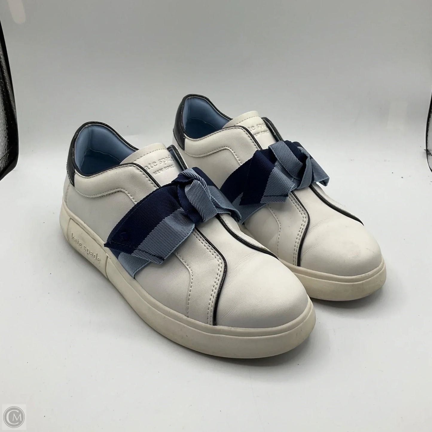 Shoes Designer By Kate Spade In Blue & White, Size: 7.5