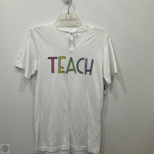 Top Short Sleeve By Bella + Canvas In White, Size: S