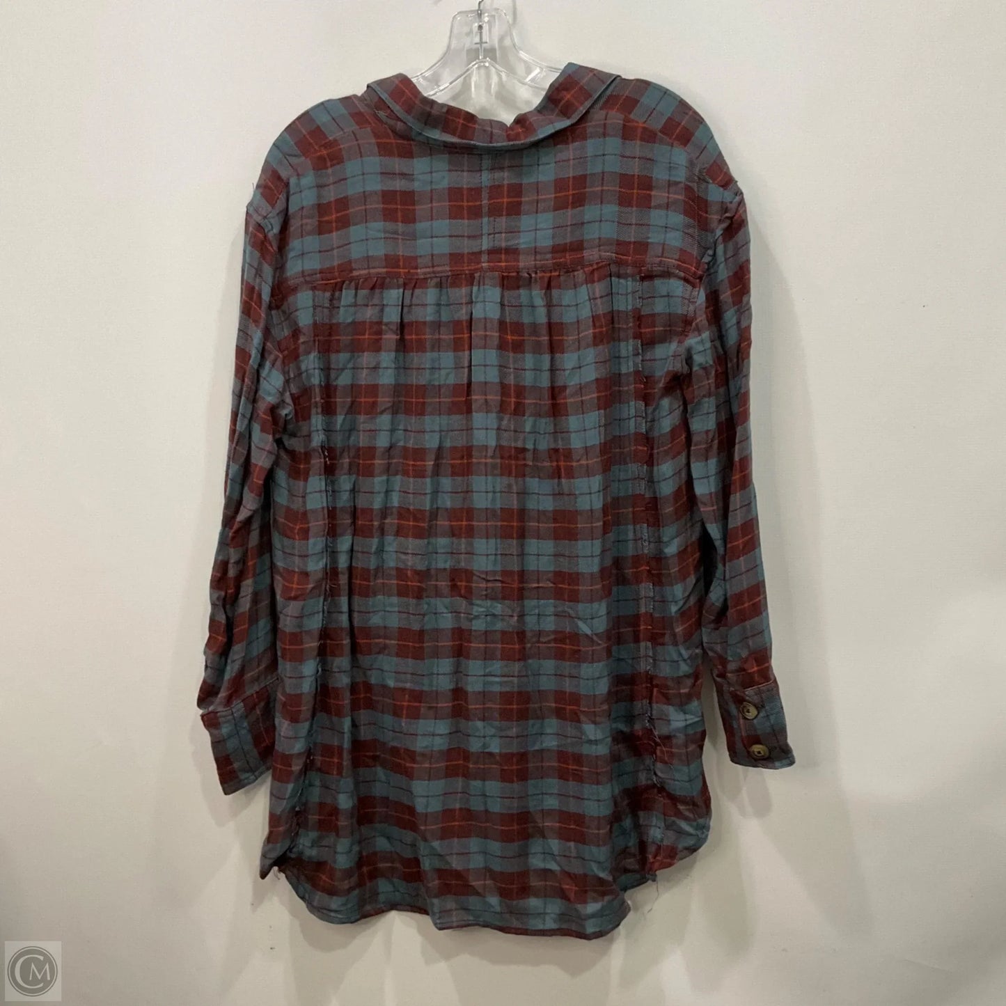 Top Long Sleeve By Free People In Plaid, Size: S