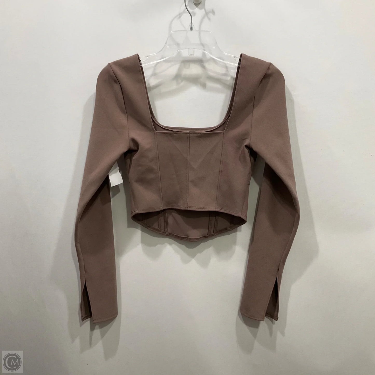 Top Long Sleeve By Abercrombie And Fitch In Taupe, Size: S