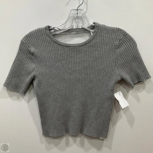 Top Short Sleeve Basic By Zara In Grey, Size: M