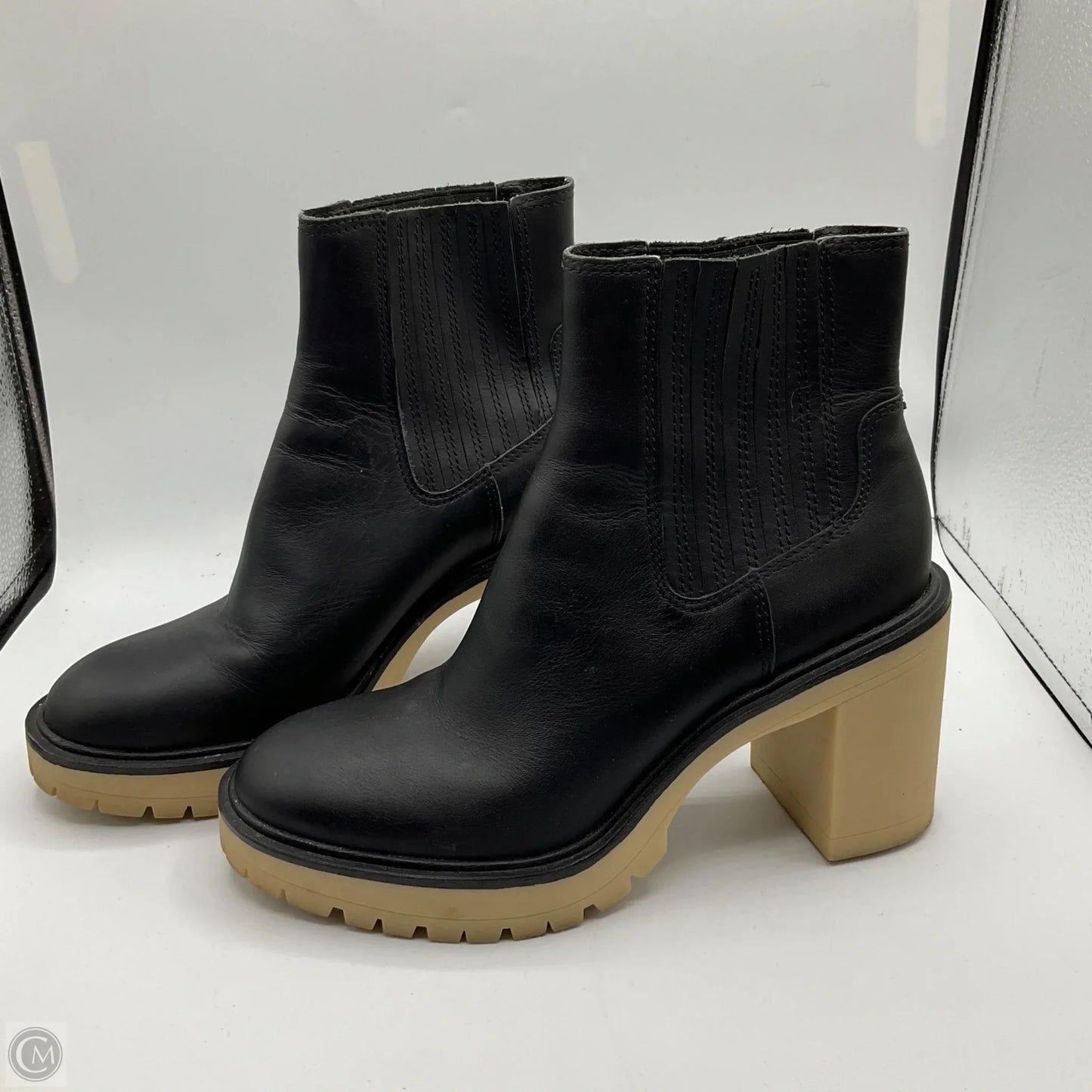 Boots Ankle Heels By Dolce Vita In Black & Tan, Size: 9