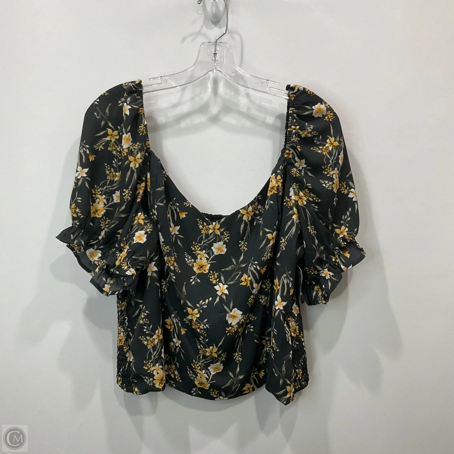 Top Short Sleeve By Abercrombie And Fitch In Grey & Yellow, Size: Xl