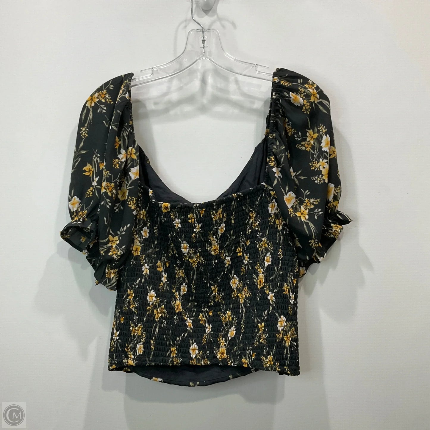 Top Short Sleeve By Abercrombie And Fitch In Grey & Yellow, Size: Xl