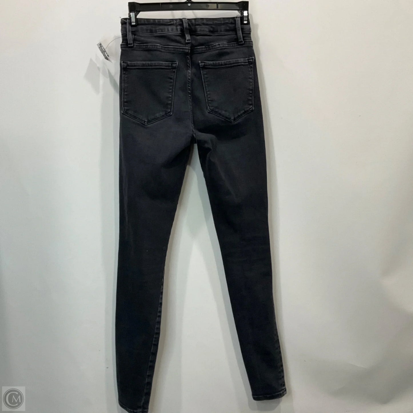 Jeans Skinny By Frame In Black Denim, Size: 0