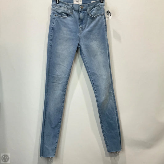 Jeans Skinny By Frame In Blue Denim, Size: 2